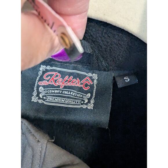 Rafter C Cowboy Kid Unisex Size Small Western Rancher Brown Bonded Full Zip Vest - Picture 5 of 7